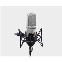 Large diaphragm studio mic with pad, roll-off, spider