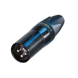 MALE 3-PIN LINE CONNECTOR BLACK/SILVER PINS