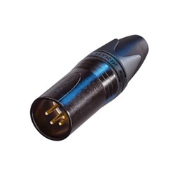 MALE 4-PIN LINE CONNECTOR BLACK/GOLD PINS