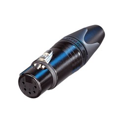 FEMALE 5-PIN LINE CONNECTOR BLACK/GOLD PINS