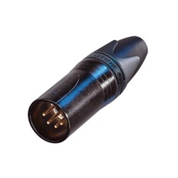 MALE 5-PIN LINE CONNECTOR BLACK/GOLD PINS