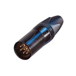 MALE 6-PIN LINE CONNECTOR BLACK/GOLD PINS