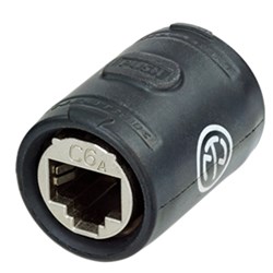 CAT6A feedthrough coupler for cable extensions