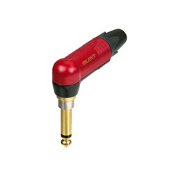 NP2RX-AU-SILENT RIGHT ANGLE MONO JACK PLUG SILENT SWITCH RED/GOLD