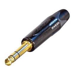 STEREO JACK PLUG - GOLD CONTACTS/ BLACK SHELL
