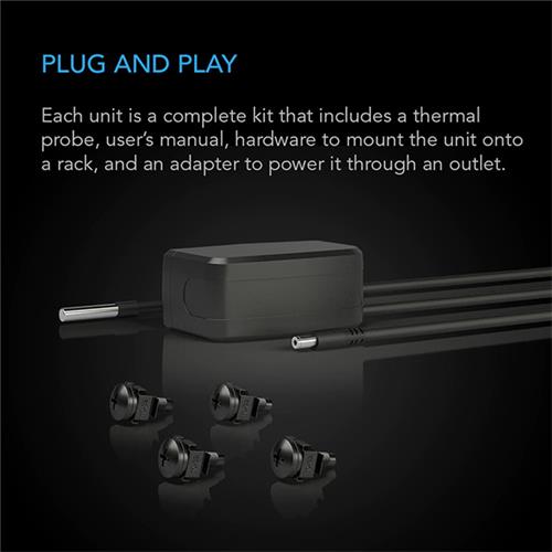 Cloudplate T2 Rack cooler 3 x 80mm fans TOP EXHAUST 1RU - Powerpack Included