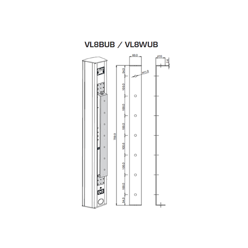 VL8BUB VL8 Wall Mount U Bracket Black
