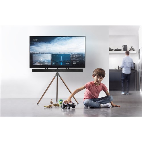 OFA Designer TV Stand Walnut and Gun metal DARK