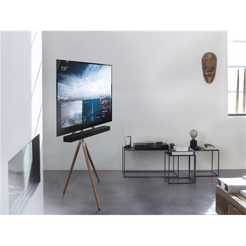 OFA Designer TV Stand Walnut and Gun metal DARK