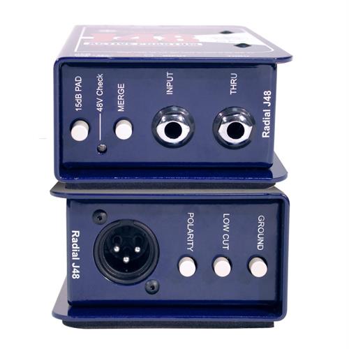 Radial J48 - Active 48V phantom powered direct box with digital switching supply 