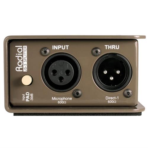 Radial JS3 - Mic splitter, passive with 1-input, 1-direct out & 2 Jensen isolated outputs 