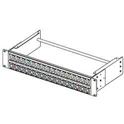 2RU preloaded panel top 16 x M-F 3 pin, bottom 16 x F-M 3 pin feedthrough adaptors