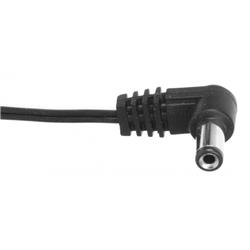 Cioks Type 1 - 5,5/2,1mm DC-plug, centre negative, L-shape, 30cm (black)