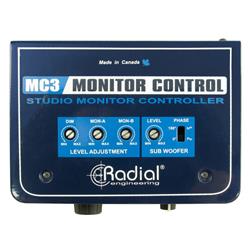 Radial MC3 - Passive monitor controller, dual output, sub control, w/ headphone amp 