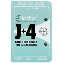 Radial J+4 - Active -10dB to +4dB stereo line driver with transformer isolated inputs  