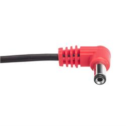 Cioks Type 2 - 5,5/2,1mm DC-plug, centre positive, L-shape, 50cm (red)