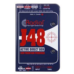 Radial J48 - Active 48V phantom powered direct box with digital switching supply 