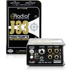 Radial J33 -  Active combination stereo RIAA turntable pre-amp and direct box. Inc PSU  